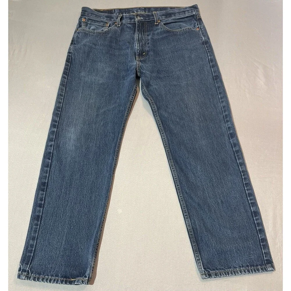 Levis Jeans Mens Size 36 x 30 Blue Denim 505 Straight Leg Regular Fit 5-Pocket